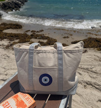 Load image into Gallery viewer, Metallic Canvas Tote w/Evil Eye

